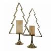 Gouden kerstboom windlicht 13x17x70 cm